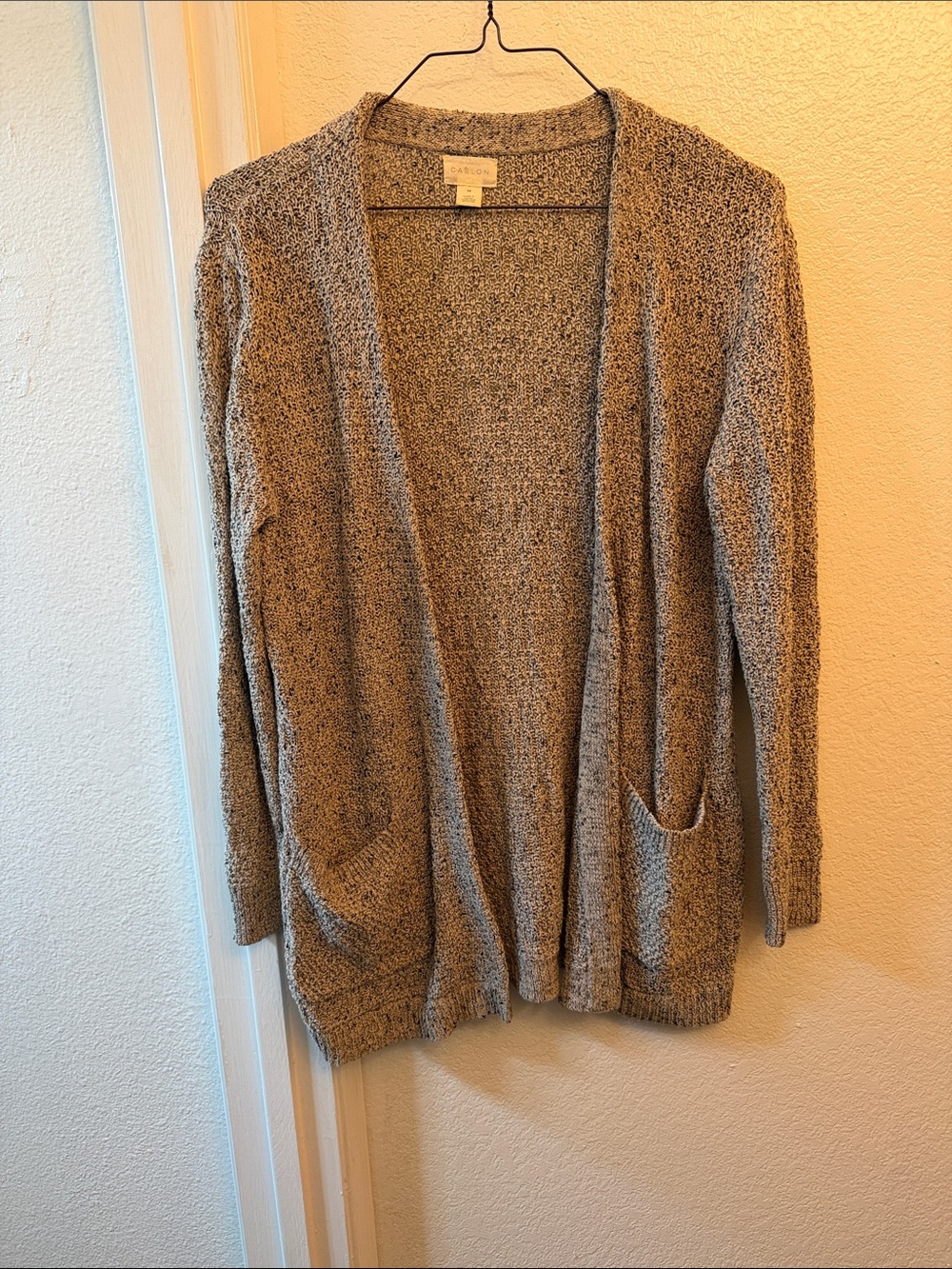 Caslon Neutral Open-Front Knit Cardigan